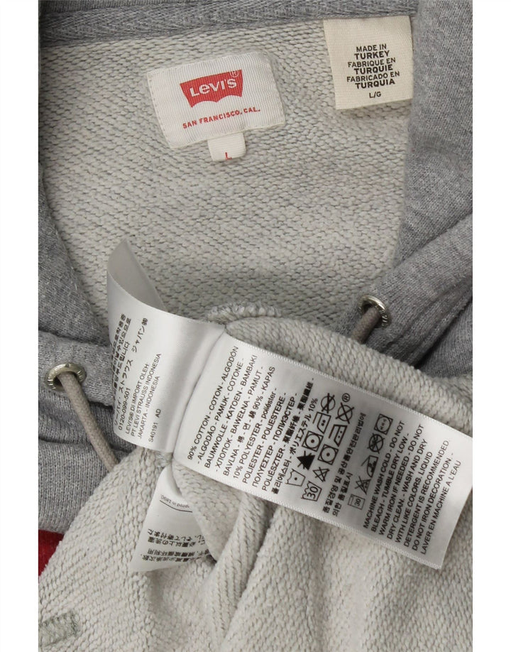 Levi's Pull à Capuche Graphique Homme Gris Coton Large