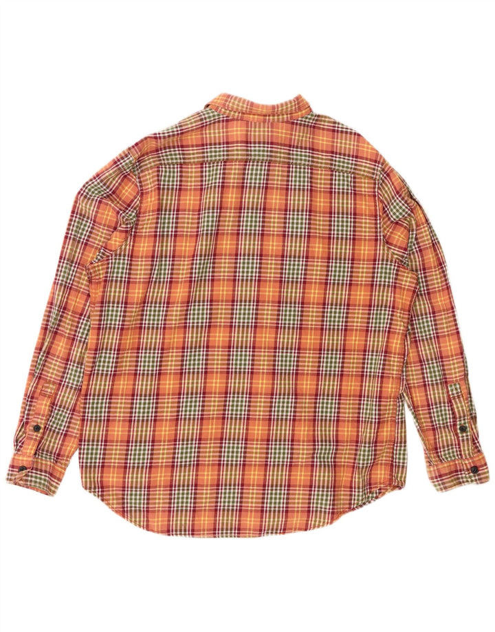 EDDIE BAUER Chemise en flanelle coupe classique pour homme 2XL en coton à carreaux orange