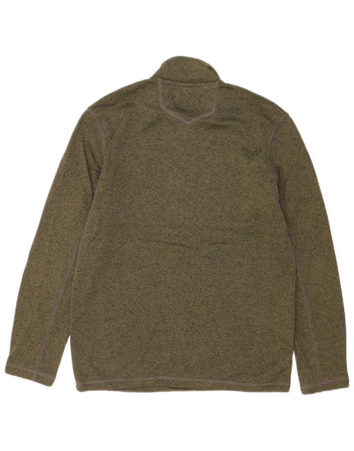 Eddie Bauer Sweat-shirt à col zippé pour homme Petit polyester moucheté vert