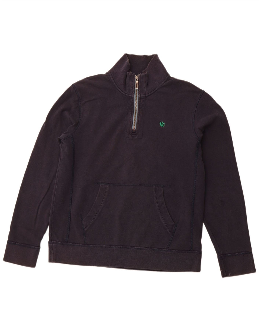 FAT FACE Sweat-shirt col zippé pour homme en coton bleu marine Taille L