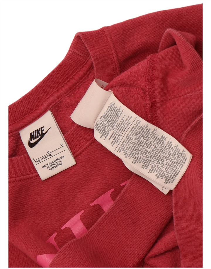 Nike Sweat-shirt court surdimensionné pour fille 12-13 ans Rose Taille L