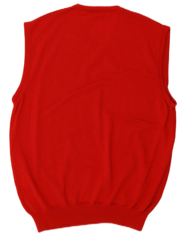 vintage Mens Vest Tank Top EU 48 Laine Rouge Moyenne