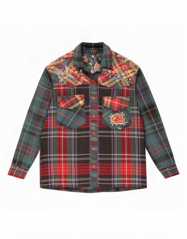 Giorgio Kauten Womens Shirt UK 14 Medium Green Check Viscose