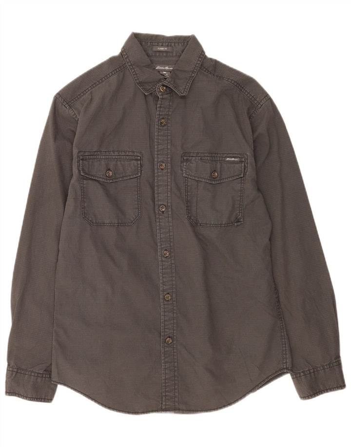 Eddie Bauer Chemise coupe classique pour homme en coton gris petit