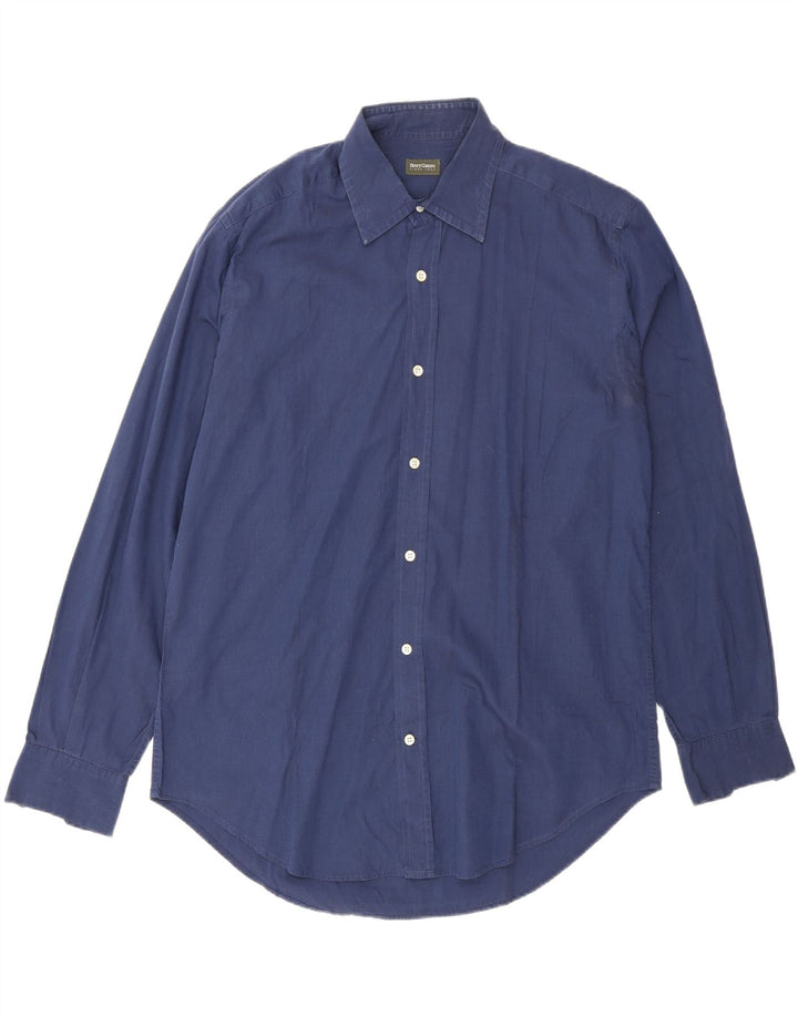 Henry Cottons Chemise Homme Taille 42 Grand Coton Bleu Marine