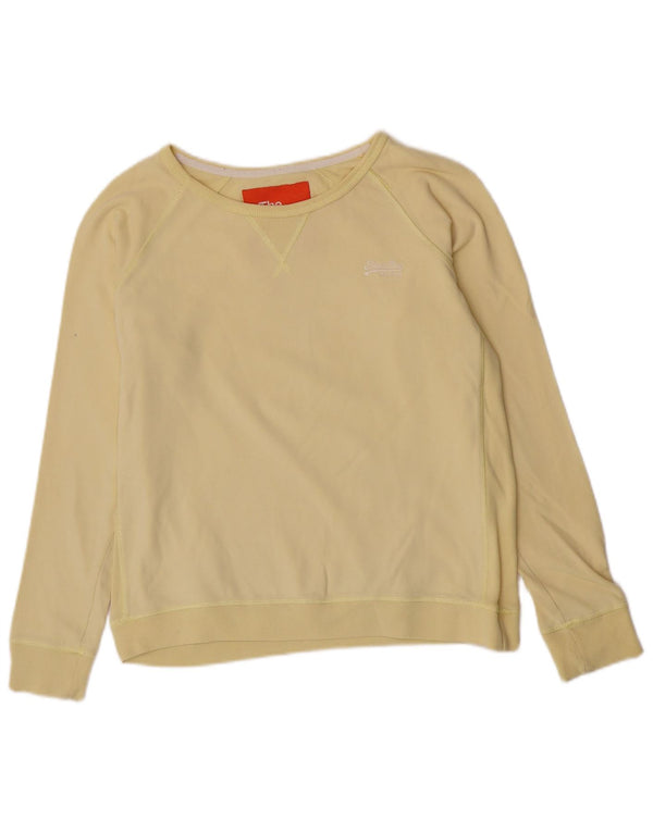 Superdry Haut à manches longues pour femme UK 14 Large Jaune Coton
