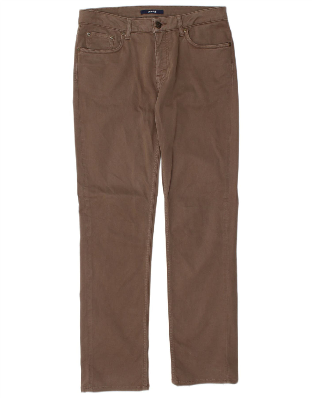 GANT Pantalon Chino Coupe Droite Dawn Femme W28 L29 Marron Coton