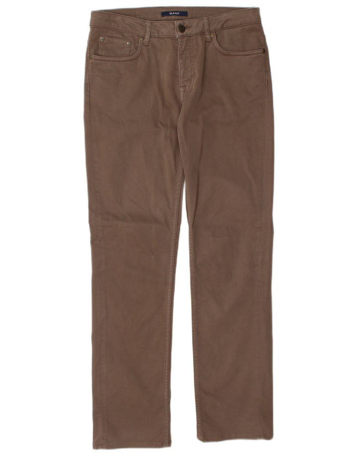 GANT Pantalon Chino Coupe Droite Dawn Femme W28 L29 Marron Coton
