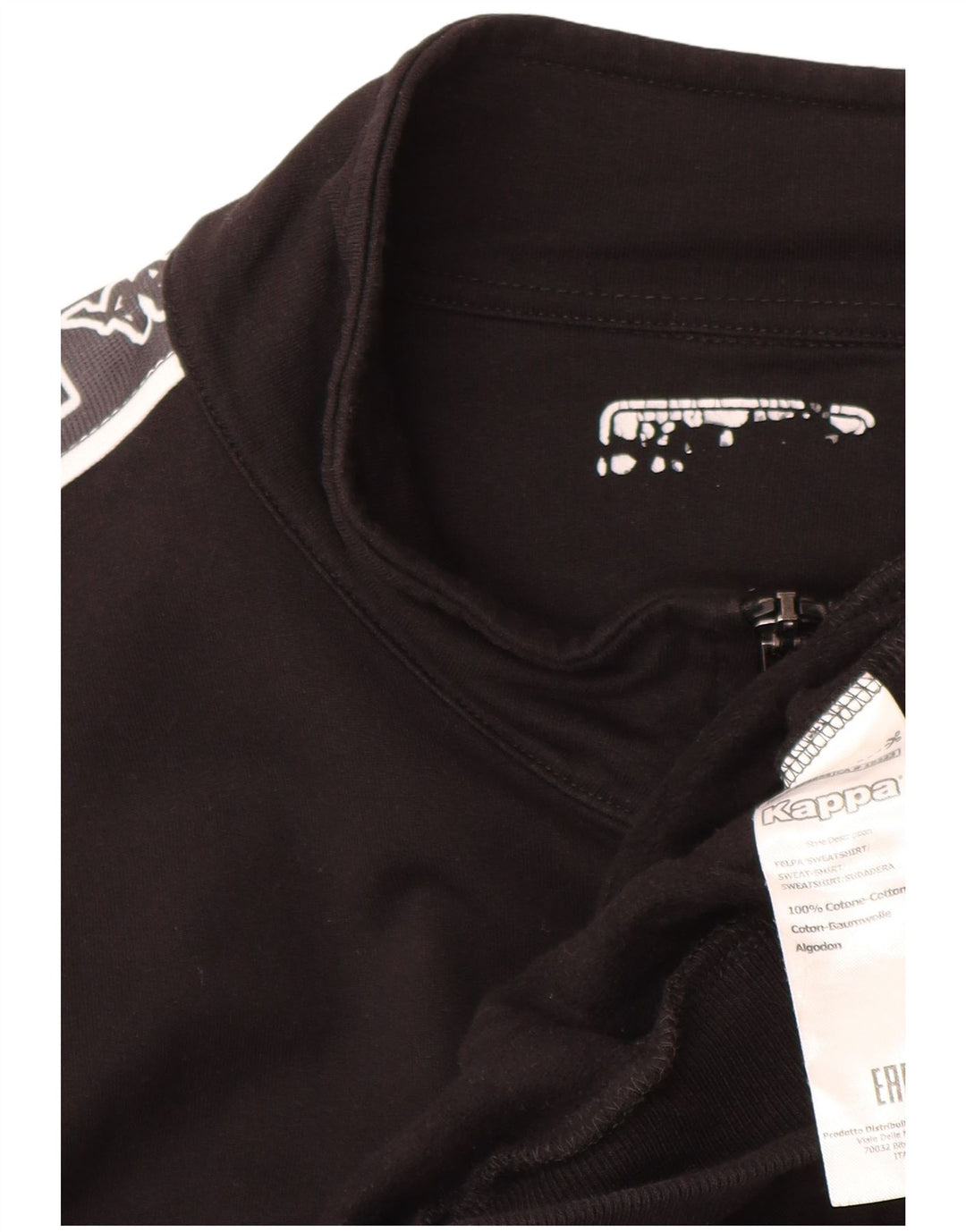 Kappa Veste de survêtement graphique pour homme en coton noir Taille L