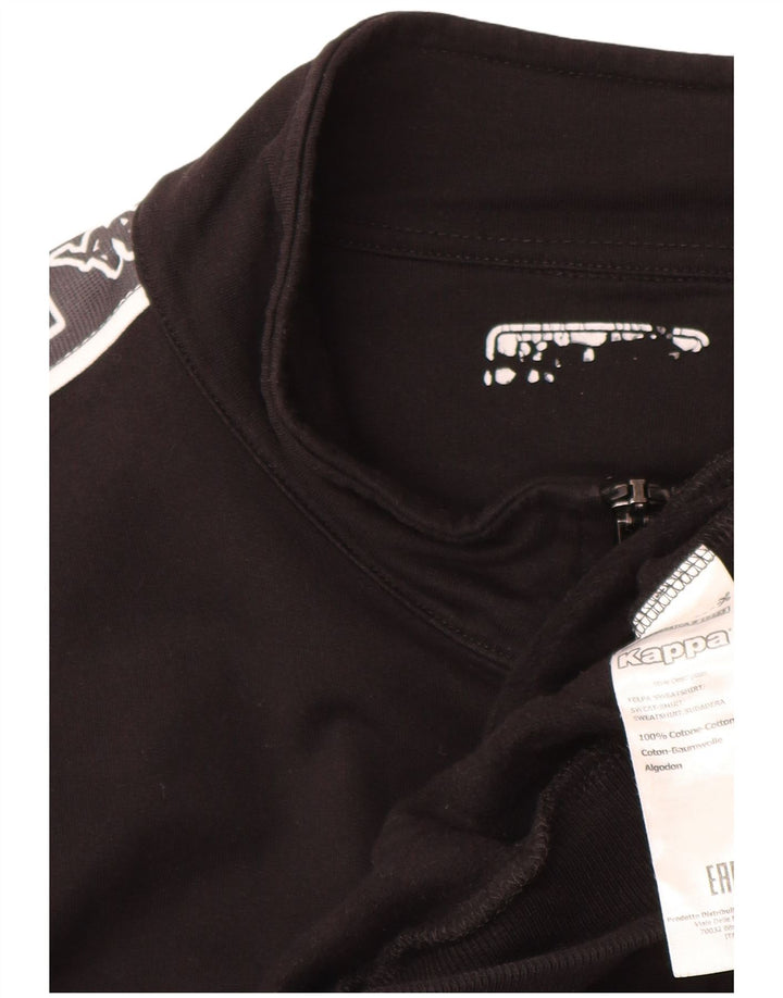 Kappa Veste de survêtement graphique pour homme en coton noir Taille L