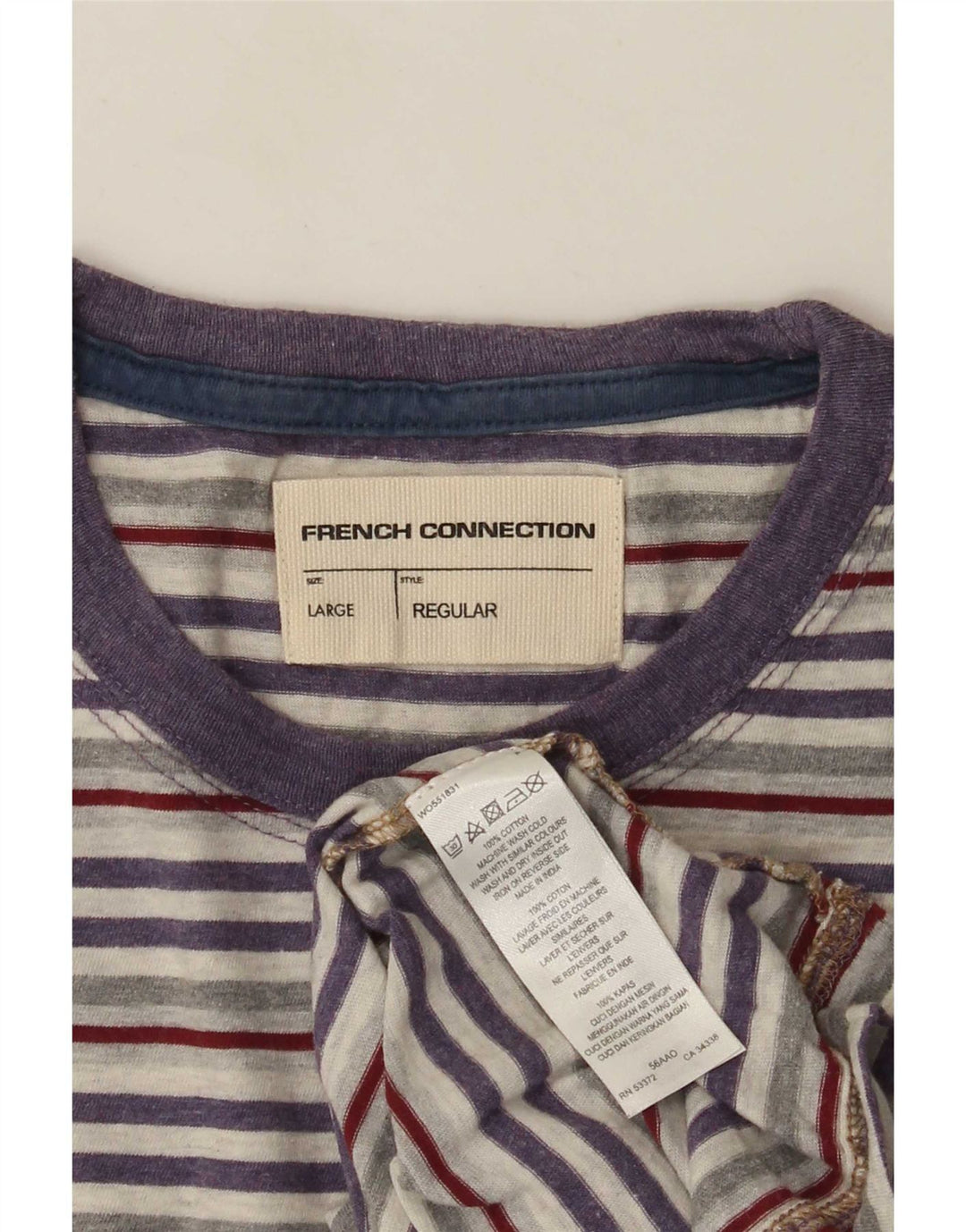 French Connection T-Shirt Homme Grandes Rayures Multicolores
