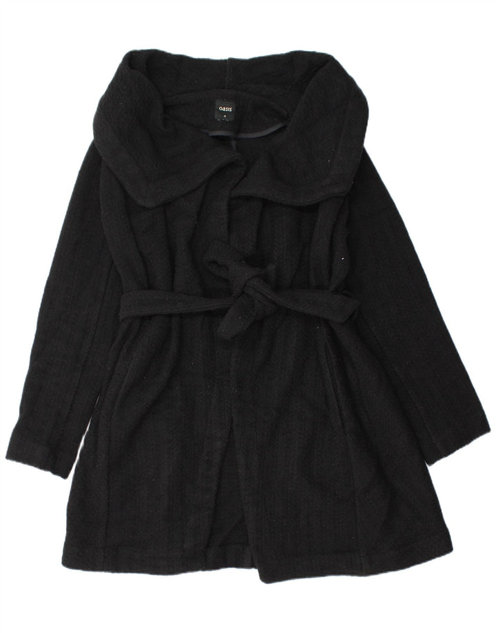 Oasis Cardigan Long pour Femme UK 12 Laine Noir Moyen