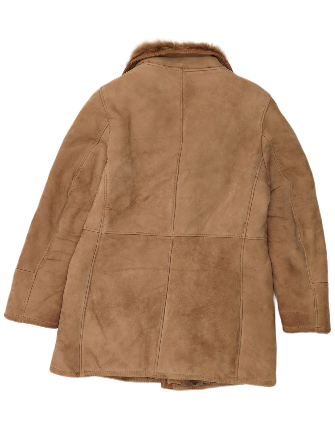 vintage Mens Double Breasted Shearling Jacket IT 50 Grand Cuir Marron