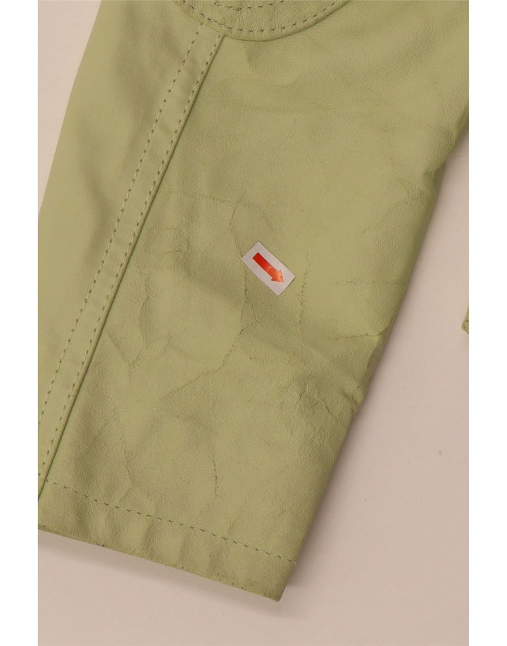 Sasch Veste en cuir crop pour femme UK 18 XL Cuir vert