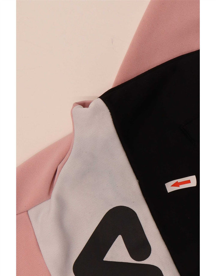 Fila Veste de survêtement graphique pour femme UK 14 Rose moyen Colourblock