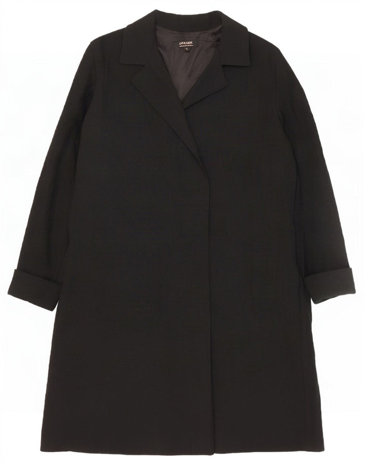 Jaeger Pardessus ouvert pour femme UK 16 Large laine noire