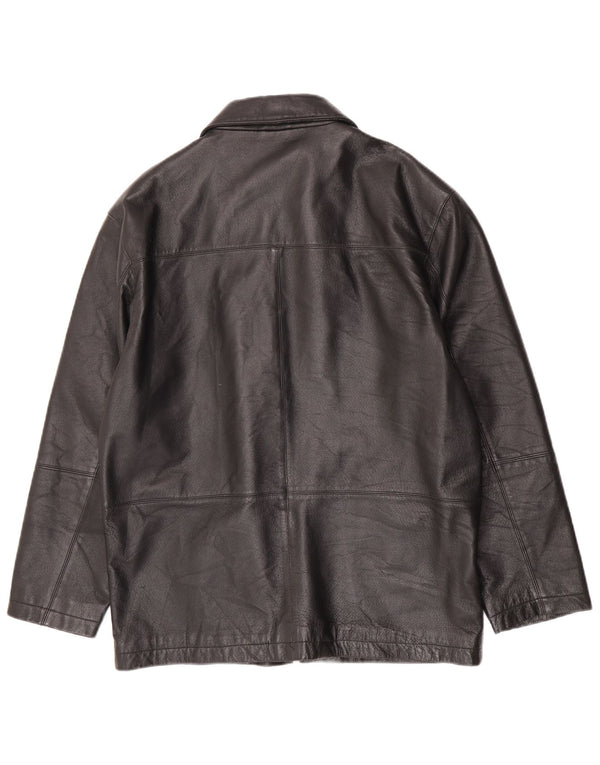 Angelo Litrico Veste en cuir pour homme UK 36 Petit cuir noir
