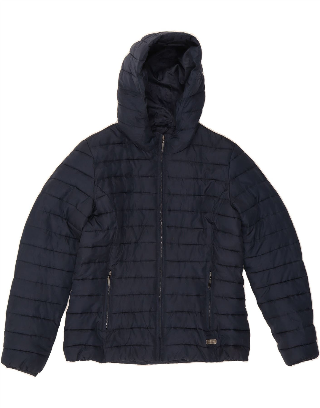 CHAMPION Womens Heritage Fit Hooded Padded Jacket IT 44 Medium Navy Blue Vintage Champion and Second-Hand Champion from Messina Hembry 