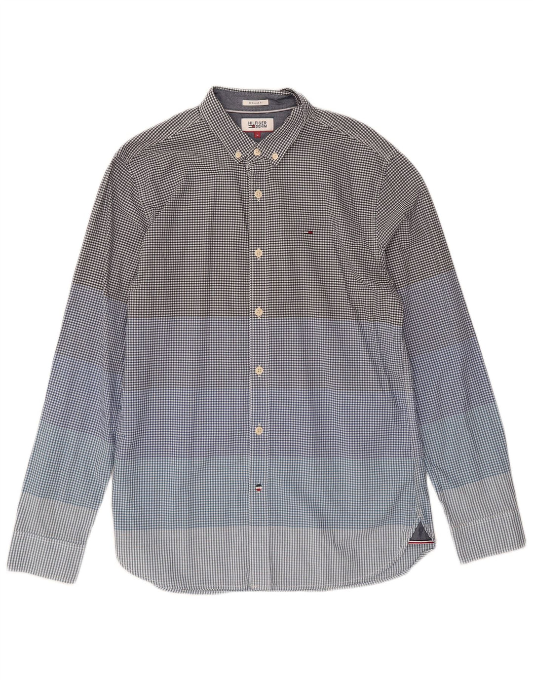 Tommy Hilfiger Chemise coupe classique pour homme en coton vichy bleu grand