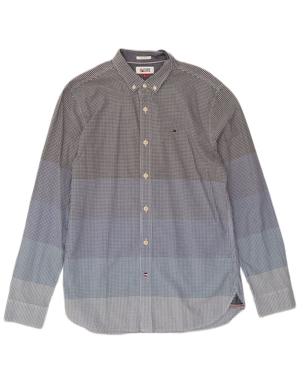 Tommy Hilfiger Chemise coupe classique pour homme en coton vichy bleu grand