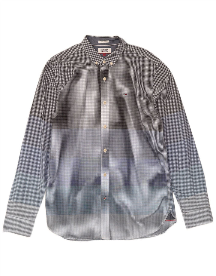 Tommy Hilfiger Chemise coupe classique pour homme en coton vichy bleu grand