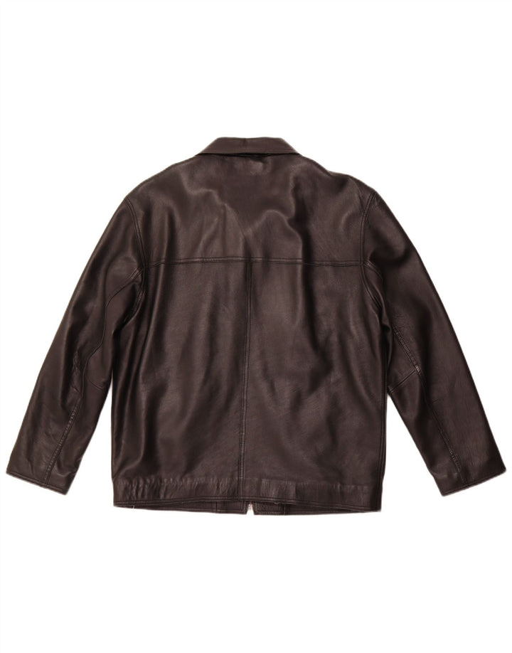 MADDOX Veste en cuir pour femme UK 22 3XL Cuir noir