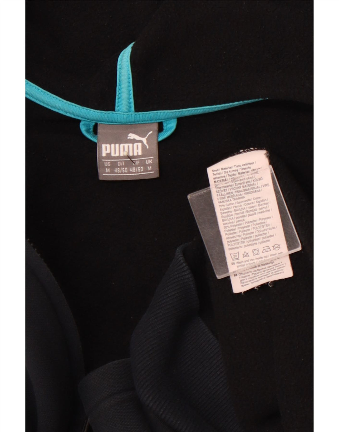 PUMA Sweat à Capuche Graphique Zippé Homme Bleu Marine Moyen Coton