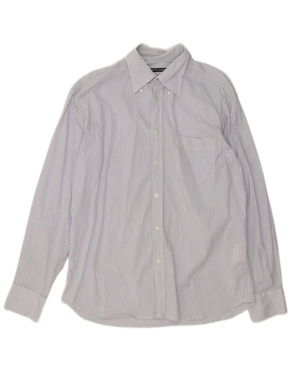 Dolce & Gabbana Chemise Homme Grand Coton Bleu À Fines Rayures