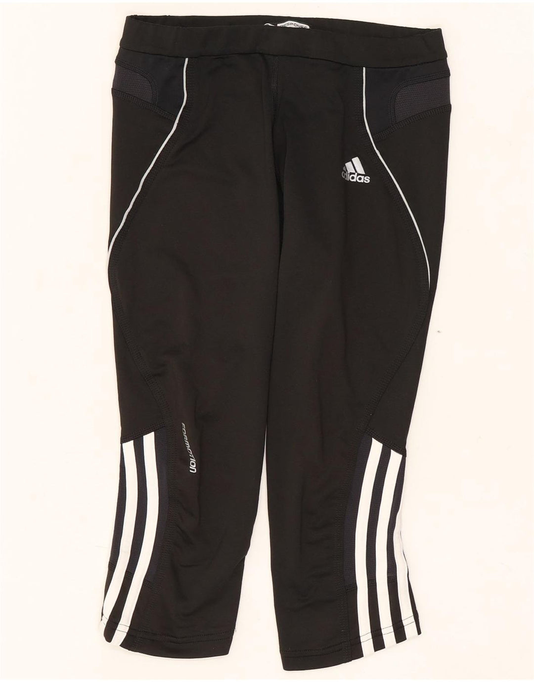 Adidas Legging Capri Femme UK 10 Petit Noir Polyester