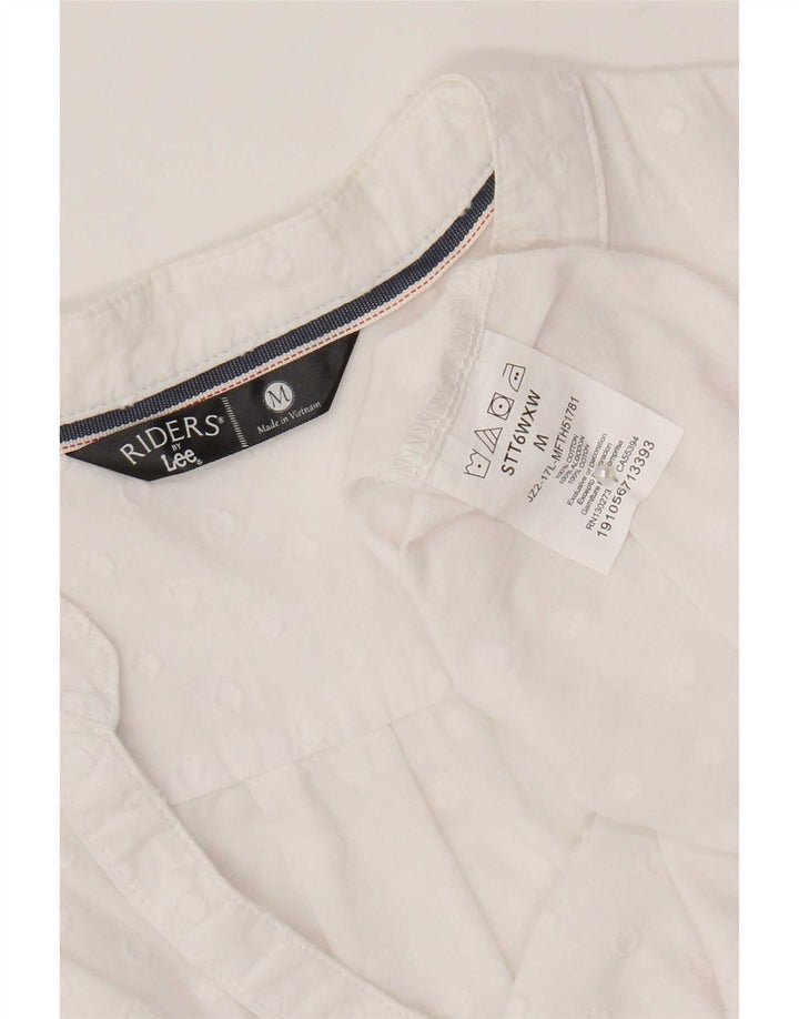 Lee Riders Chemisier à manches 3/4 pour femme UK 14, coton blanc moyen