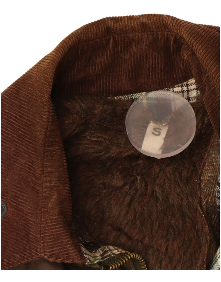 vintage Mens Loose Fit Veste en coton ciré UK 36 Petit Polyester Kaki