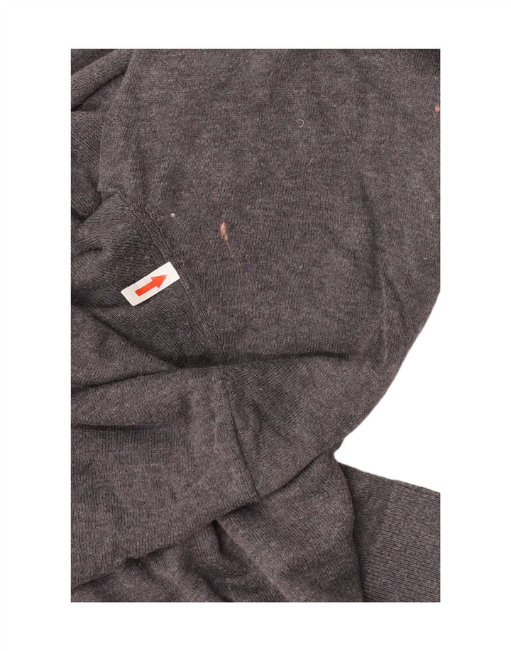 Tommy Hilfiger Pull Col Zippé Homme Gris Moyen Moucheté Coton