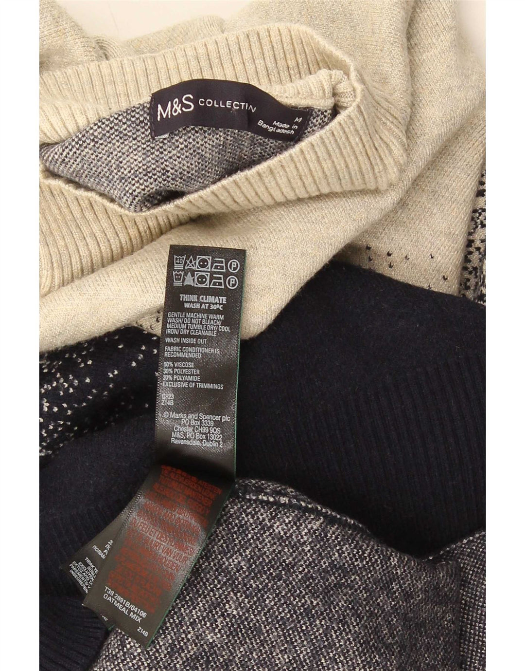Marks & Spencer Pull col roulé pour homme UK 14 Medium Multicolore