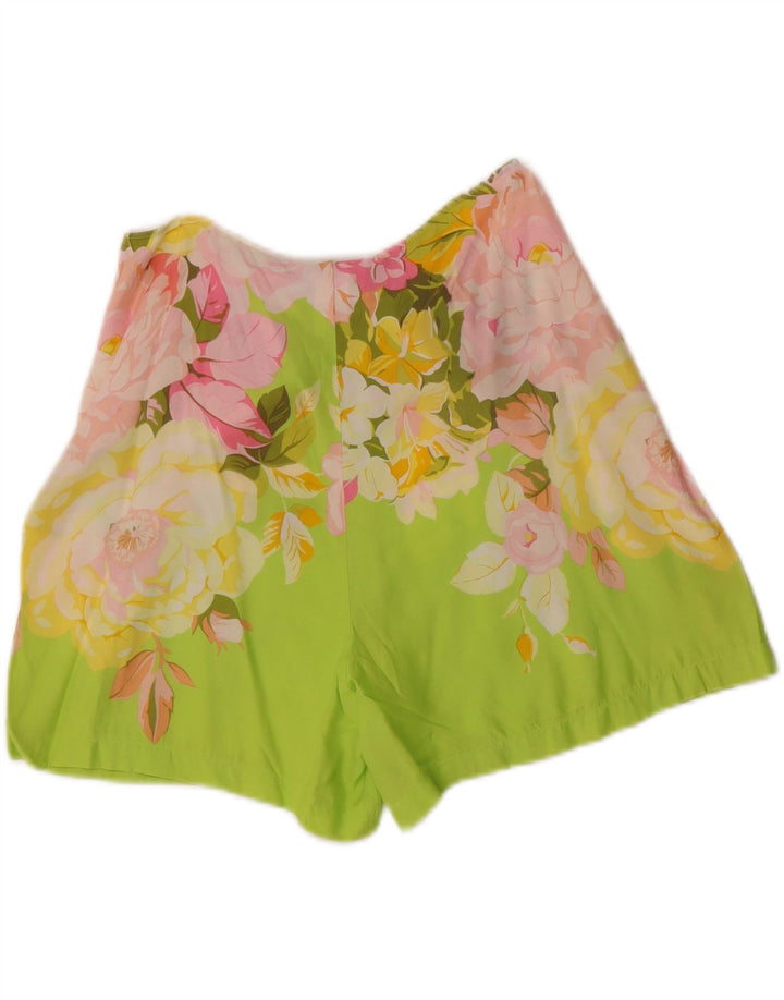 OCEANO Short décontracté pour femme IT 44 Medium W28 Vert Floral Viscose