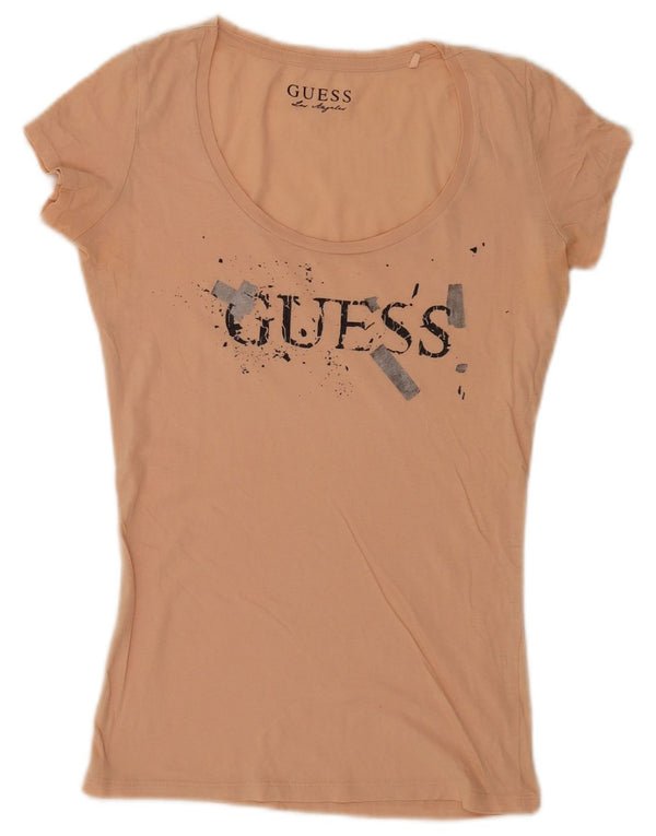 Guess T-shirt graphique pour femme UK 12 Rose moyen