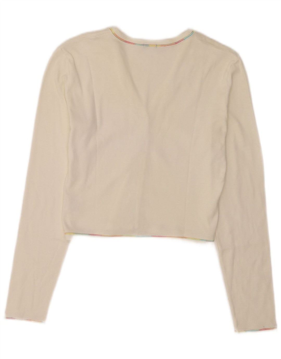 Benetton Cardigan court pour femme UK 8 Small Blanc