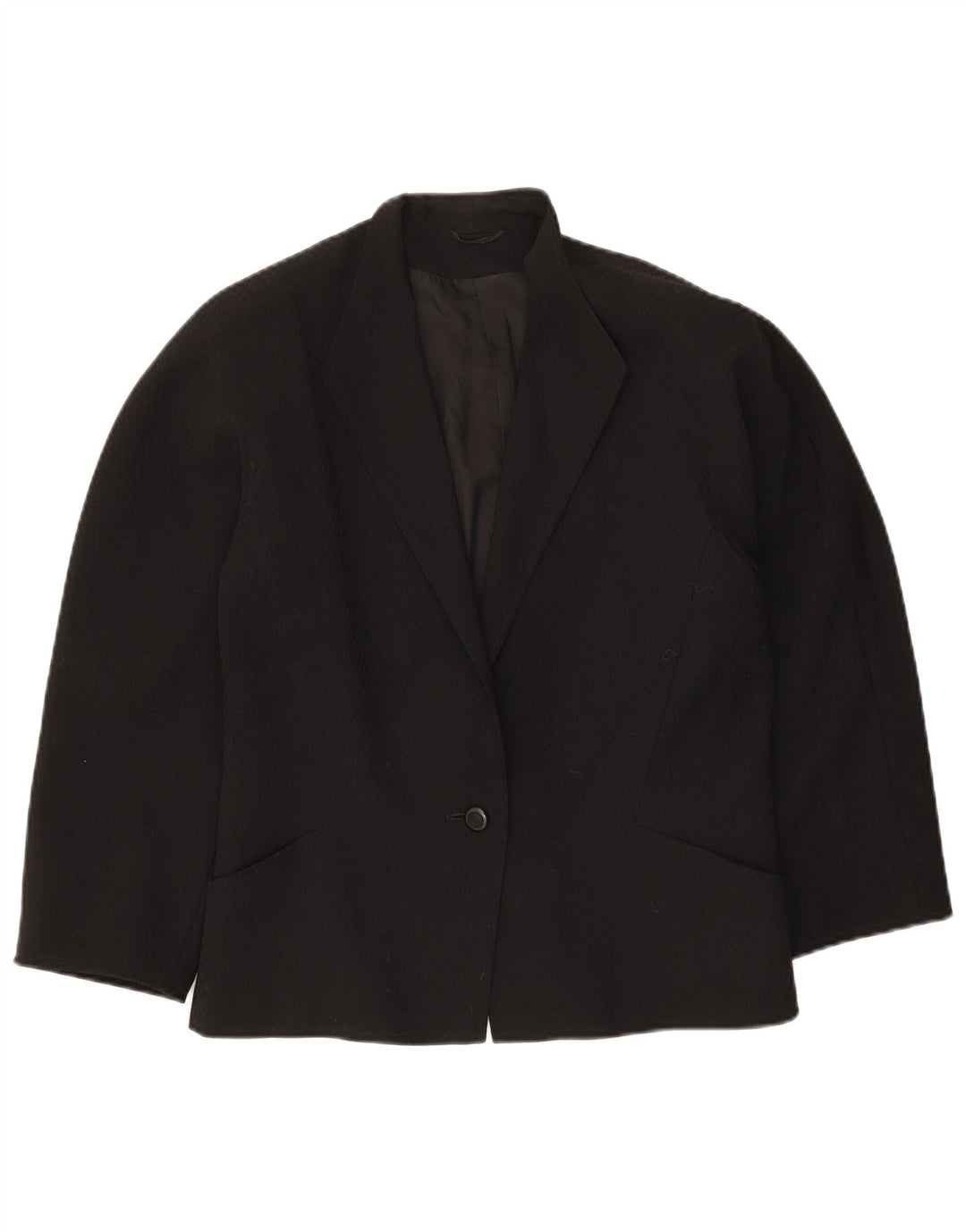 Max Mara Veste Blazer 1 Bouton pour Femme UK 16 Grande Laine Vierge Noire