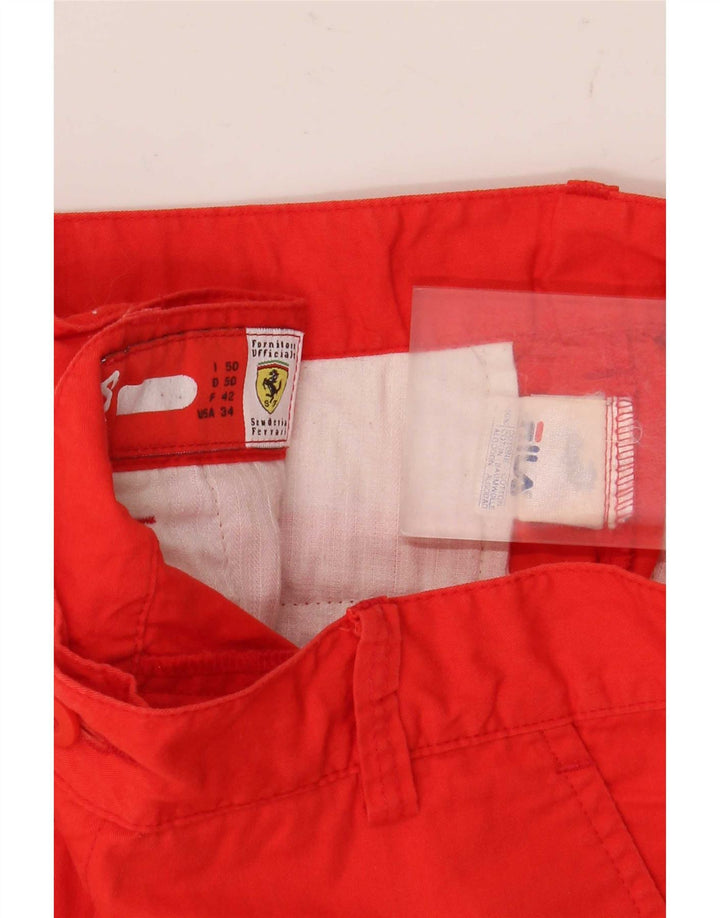 Fila Short Cargo Ferrari Homme IT 50 Large W32 Rouge Coton