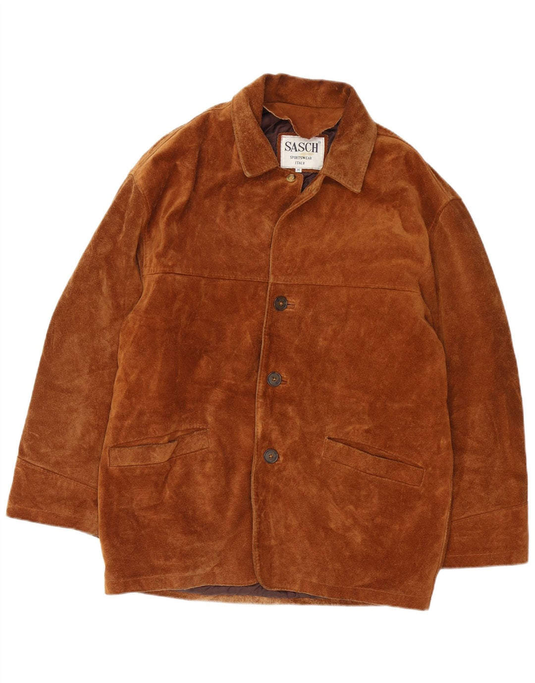 Sasch Veste en daim pour homme UK 38 Cuir marron moyen