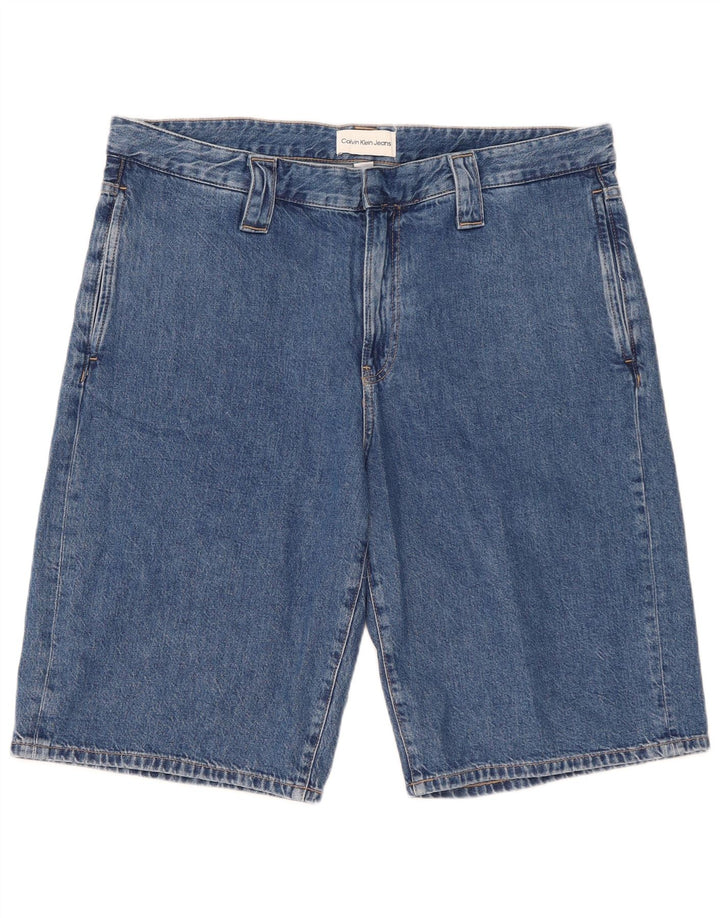Calvin Klein Short en jean pour homme W36 Large Bleu Coton