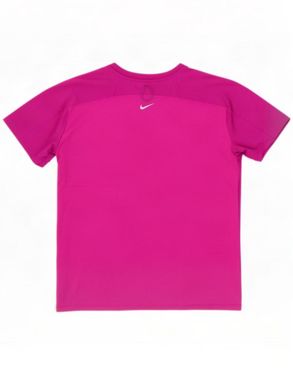 Nike Womens Dri Fit Graphic T-Shirt Top UK 16 Large Rose Polyester