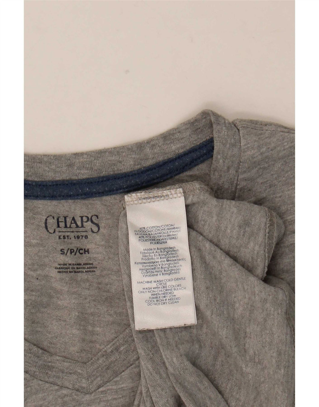 Chaps T-Shirt Femme Top UK 10 Petit Gris Moucheté Coton