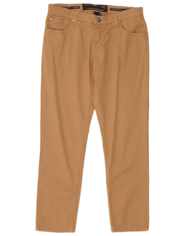 Jacob Cohen Pantalon court droit pour homme W29 L26 Coton beige