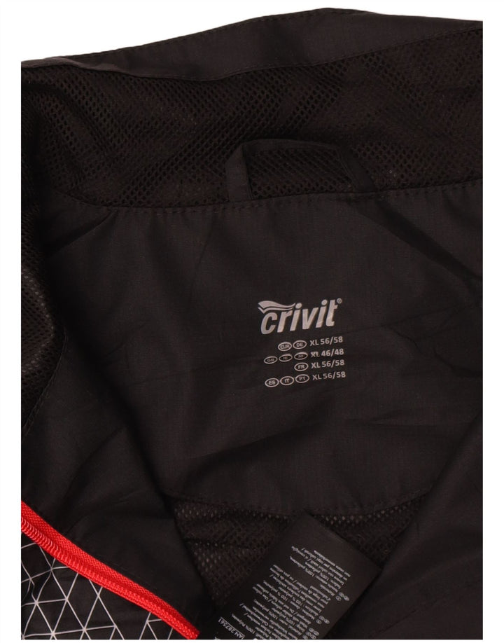 Crivit Veste de Pluie Homme UK 46/48 XL Noir Géométrique Polyester