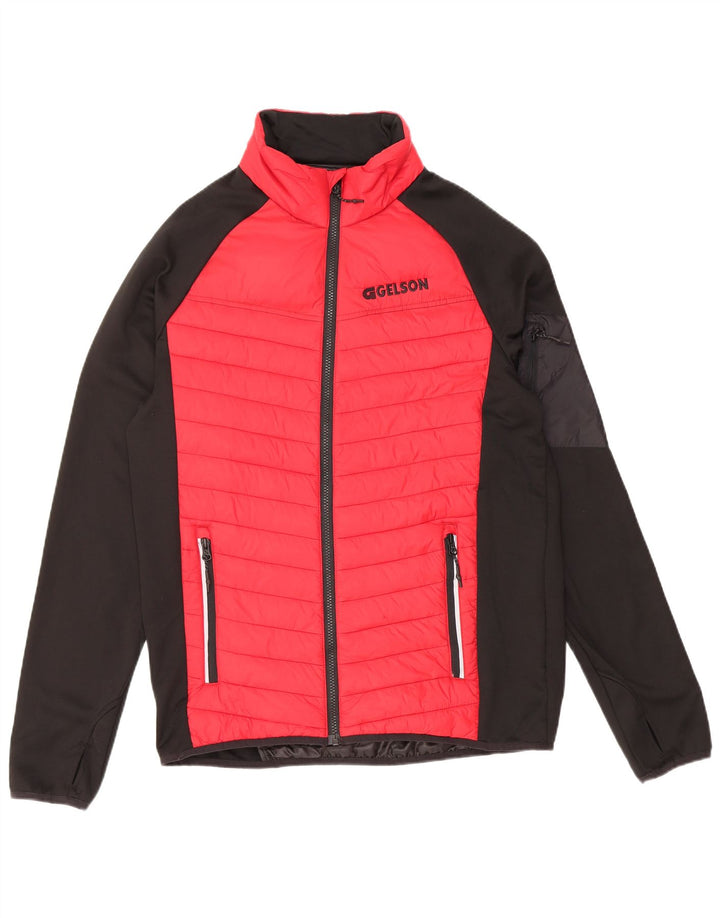 Elevate Veste Bomber Rembourrée Zippée pour Homme UK 38 Nylon Colorblock Rouge Moyen