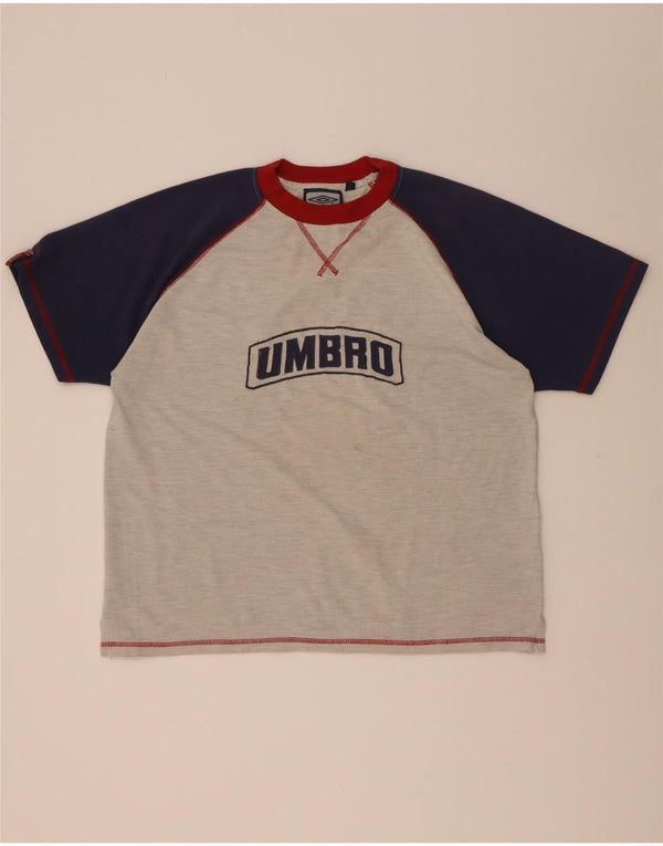 Umbro T-Shirt Graphique Homme Large Gris Colorblock Polyester