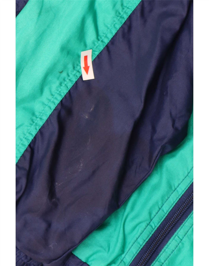 vintage Mens Survêtement Top Veste Grand Bleu Marine Colourblock Polyamide
