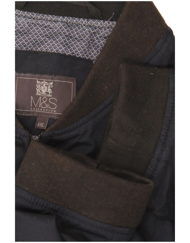 Marks & Spencer Veste Bomber Homme UK 44 2XL Bleu Marine