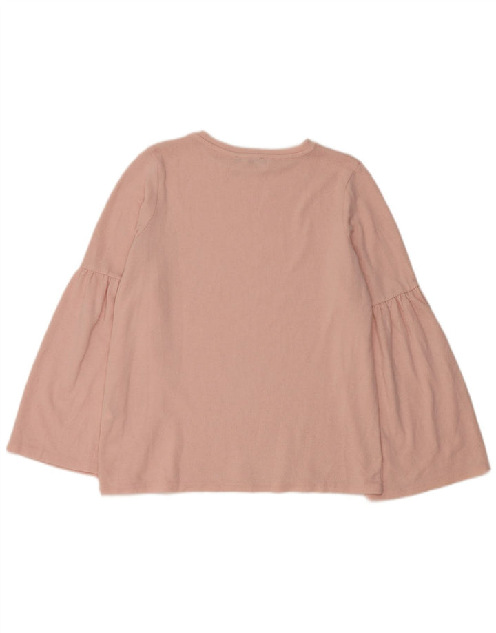 Zara Womens Trafaluc Blouse à manches longues Top UK 14 Rose moyen Polyester