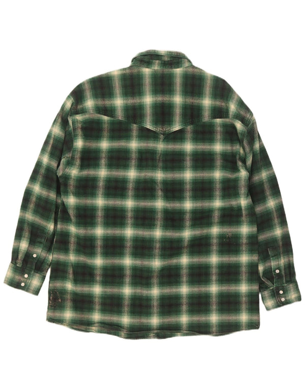 Levi's Chemise en flanelle pour femme UK 44 Coton à carreaux vert moyen